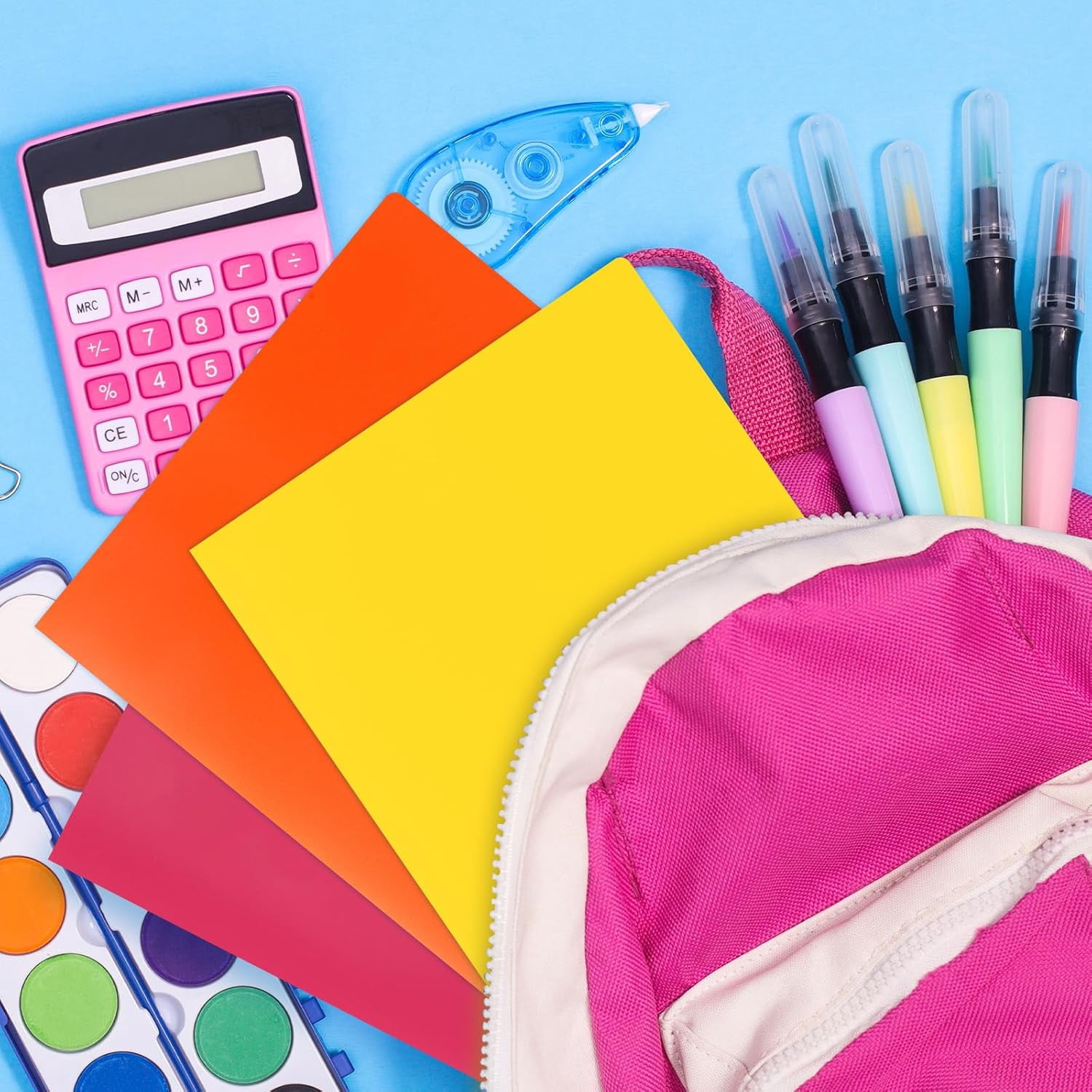 100pcs Plastic Folders with Pockets, Heavy Duty Pocket Folders with 4 Pockets for Office and School, Letter Size, 10 Assorted Colors
