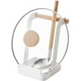 thumbnail image 1 of Home Ladle & Lid Rest - Soporte organizador de utensilios de cocina para cocinar, acero + madera, resistente al agua, JAMW Sencillez, 1 of 5