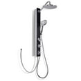 thumbnail image 3 of Costway Black Tempered Glass Shower Column Panel Rainfall Body Joints w/Hand&Head Shower, 3 of 9