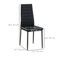 thumbnail image 3 of HOMCOM Dining Chairs, Set of 4, PU Leather Upholstered Accent Chairs, Back, 3 of 10