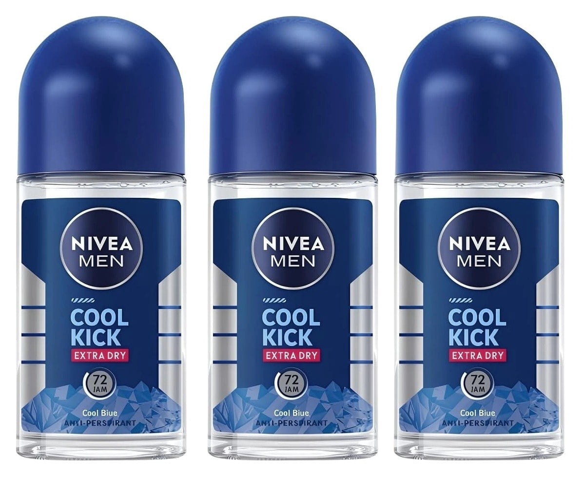 Nivea Men Cool Kick Anti-perspirant Deodorant ROLL-ON, 50 ML  1.7 OZ 12 Pack