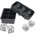 thumbnail image 1 of Juego de 2 bandejas para cubitos de hielo, moldes de silicona para hacer cubitos de hielo cuadrados grandes para cócteles y bourbon, reutilizables y sin BPA, 1 of 8