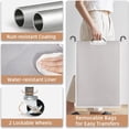 thumbnail image 5 of Laundry Sorter 4 Section, 47.5 Gal (180 L) Laundry Hamper with Wheels, Clothes Divider Basket Sorter, Clothes Separator Hamper Cart with Wheels and Removable Bags, Gray, 5 of 6
