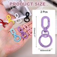 thumbnail image 2 of PATIKIL 2.2" Swivel Snap Hooks with Key Rings, 2Pcs Double Opening Metal Oval Swivel Spring Clasp Clip with O Ring for DIY Crafts Jewelry Lanyard Making, Purple, 2 of 6