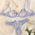 thumbnail image 4 of WZXFASHION Sweet And Sexy Low Waist Lace Embroidery Mesh See Through Sexy Lingerie Set Intimates Purple M, 4 of 4