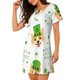 thumbnail image 2 of Easygdp happy dog. St. Patricks Day Camisón de manga corta para mujer, informal, estampado, 2 of 6