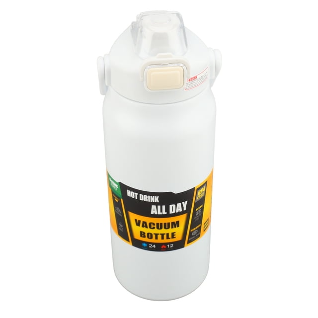 Gourde de Sport en Acier Inoxydable avec Couvercles à Paille, Bouteille d'Eau Isolée Demi-Gallon avec Couvercles, Étanche Grand Ouverture Réutilisable Triple Paroi pour Extérieur