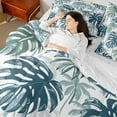 thumbnail image 4 of Manfei Palm Monstera Bedding King Size,Tropical Plant Leaves Comforter Sets with Sheets,Hawaii Summer Holiday Bedding Sets King Size,Ultra Soft Bedroom Decoration Reversible,7pcs, 4 of 7