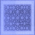 thumbnail image 1 of Ahgly Company Machine Washable Indoor Square Oriental Blue Traditional Area Rugs, 4' Square, 1 of 4