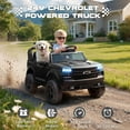 thumbnail image 5 of Chevrolet Silverado 24V Ride on Cars, Real 2 Seat Battery Powered Ride on Toys with Remote Control, 4 Wheels Spring Suspension, LED Light, MP3 Player, Electric Car for Kids Boys Girls Gifts, Black, 5 of 9