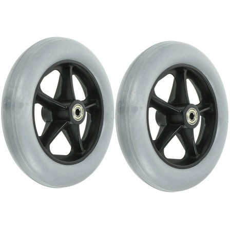 Clispeed 2Pcs Round Wheelchair Wheels Replacement Grey Iron Easy Assembly