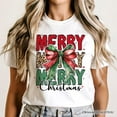 thumbnail image 2 of Coquette Merry Christmas Bow T-Shirt, Festive Leopard Holiday Tee, 2 of 5