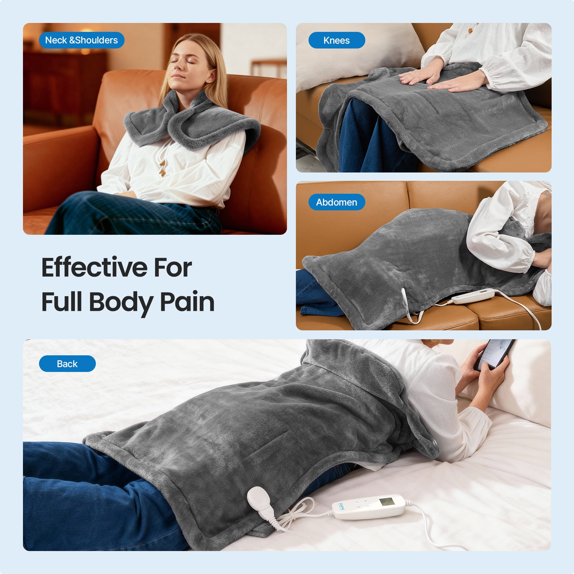 RENPHO Large Heating Pad for Neck, Shoulders & Back photo 4