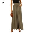 thumbnail image 3 of Qarigey Pantalones de pierna ancha fluidos para mujer - Para el hogar o de viaje Pantalones de pierna de estilo delgado fluidos Prendas para la parte inferior del cuerpo Lino verde,1 m, 3 of 6