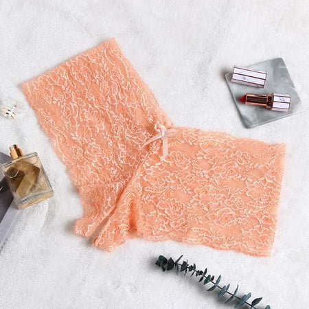 Hamky Panties for Women Crotchless Underwear Women Lace Lingerie Plus Size Underwear Open Crotch Bowknot Underwear Hipster Panties Lace Underwear Orange XL