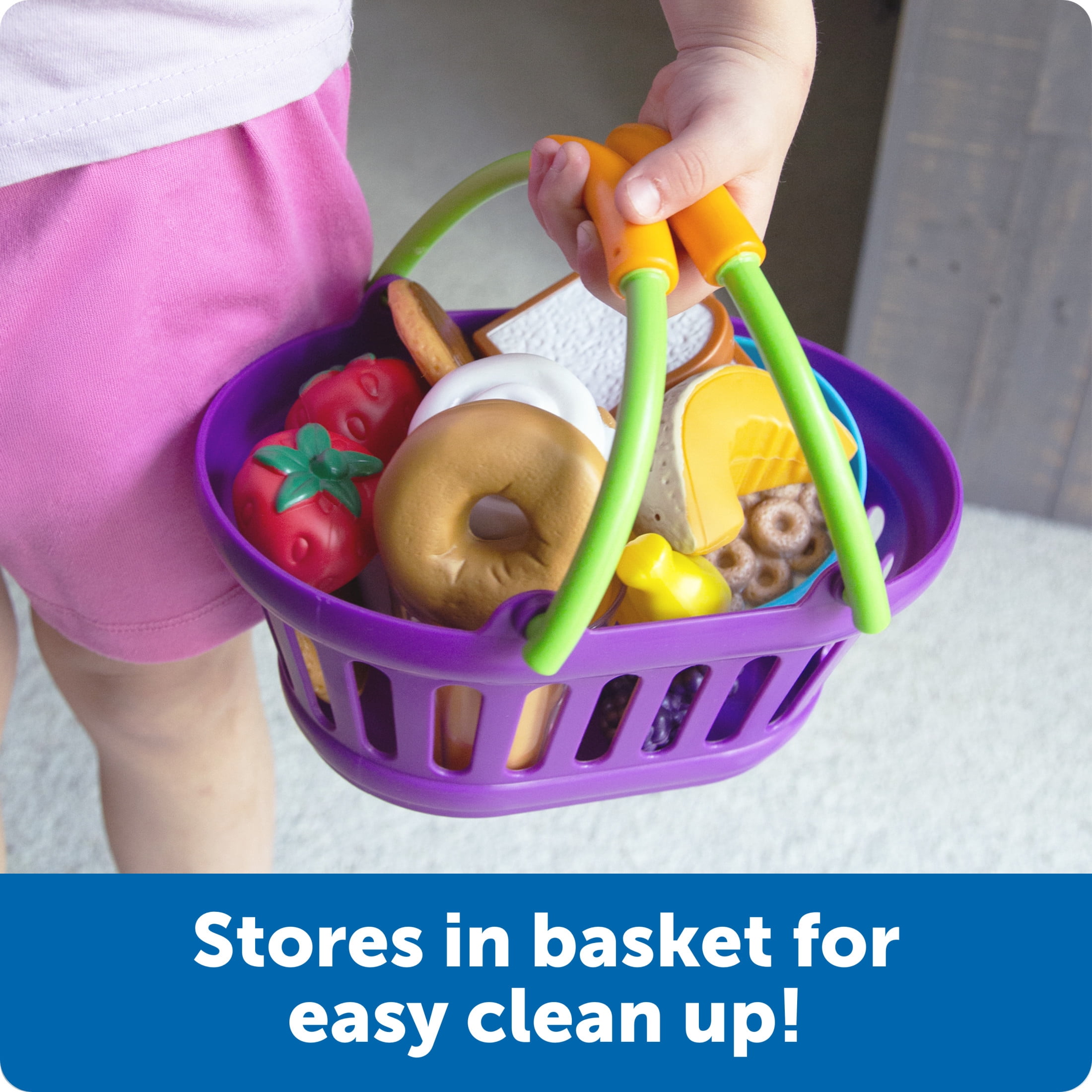 Learning Resources New Sprouts Breakfast Foods Basket, Pretend Play, Toddler Toys, Ages 18 Months+