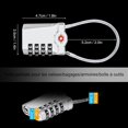 thumbnail image 5 of Cerraduras para equipaje, [Versión más reciente] [Paquete de 2] Combinación de 4 dígitos, cable flexible de 14 cm para viajes, combinación, 5 of 5