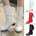 thumbnail image 2 of Bottines Mi-Mollet Élégantes avec Bout Rond Chaussures Confortables Antidérapantes pour Femmes, 2 of 3