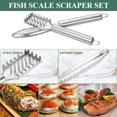 thumbnail image 2 of CNKOO 2pcs/set Stainless Steel Serrated Fish Scale Scraper  Seafood Knife  Fish Scale Remover  Scale Removal Tool  Easy to Remove Fish Scales  Fish Scale Cleaning Tool  Kitchen Tool, 2 of 5