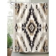 thumbnail image 2 of Retro Pattern Shower Curtain Set ，Waterproof Fabric Shower Curtains Ethnic Style Brown Black Weaving Art Shower Curtains for Bathroom,Bathroom Decor 36"x72", 2 of 6