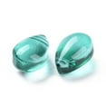 thumbnail image 2 of 200pc Transparent Glass Beads Top Drilled Beads Teardrop Dark Cyan 9x6x5mm Hole: 1mm, 2 of 3