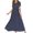 ☪524-Navy, variant on Nuoqisi Round Neck Short Sleeve Tie-Front Beach Polka Dot Print Knee-Length Dress - Casual Midi Dress with Polka Dot Pattern