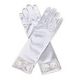 thumbnail image 2 of D-GROEE 1 Pair Gloves Princess Dress Up Long Gloves Shiny Silky Satin Gloves for Kids Party, Wedding, Formal Pageant, Ages 3 to 8 Years Old, 2 of 8
