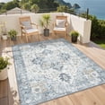 thumbnail image 2 of DEORAB Outdoor Rugs 8'X10' Chenille Patio Rug Three-Layer Material Imitation Silicone Spot Molding Camping Outside Rv Mat,Blue, 2 of 8