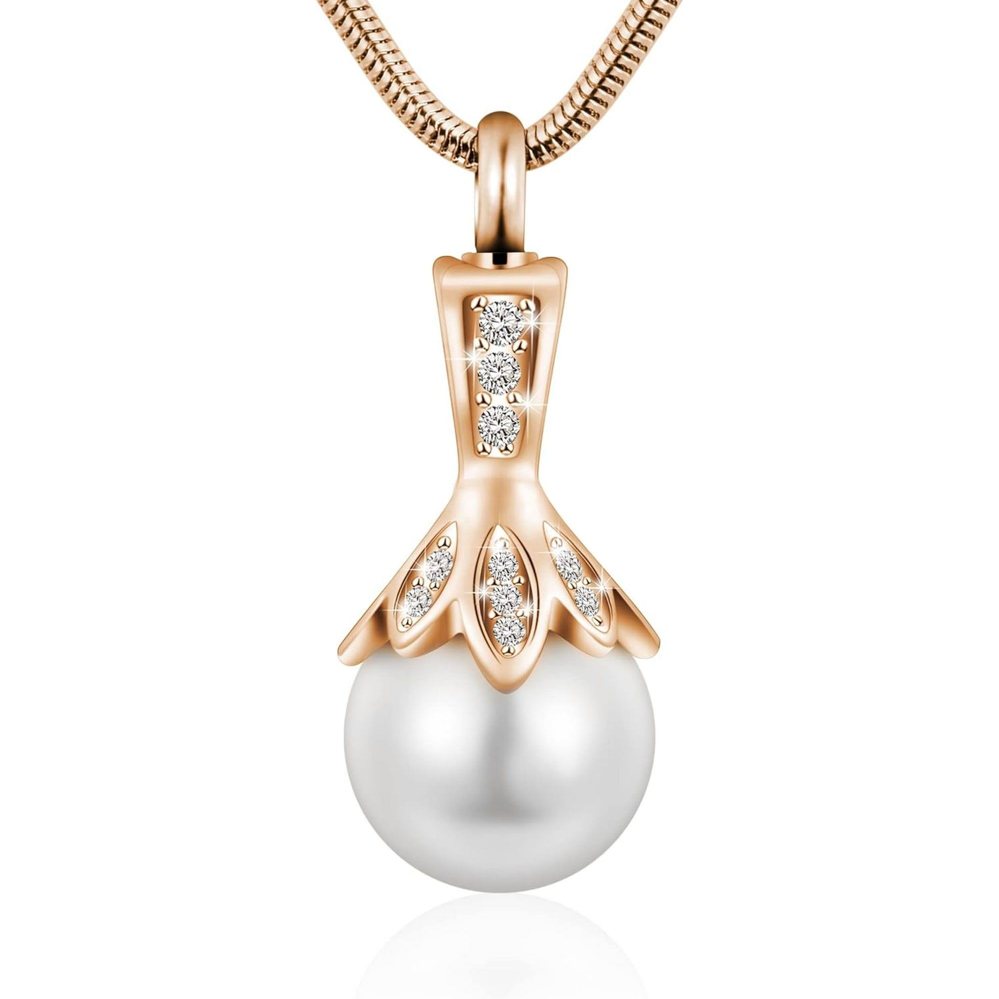 GHSDFBB Pearl Urn Necklace for Human Ashes Memorial Cremation