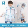 thumbnail image 4 of Hooded Transparent Raincoat Girl Boys Rain Coat Hooded Outdoors Clear Waterproof Kids Toddler Children's Rainwear Protective Covers,Sky Blue,M, 4 of 9