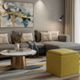 thumbnail image 6 of Cube Velvet Storage Ottoman with Tray - Dijon Yellow for Living Room, 6 of 9