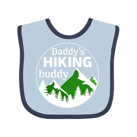

Inktastic Daddy s Hiking Buddy with Mountains and Trees Gift Baby Boy or Baby Girl Bib
