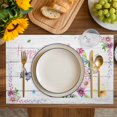 thumbnail image 4 of Easter Bunny Placemats Set of 4, Spring Flower Daisy Tulips Farmhouse Wood Plank Placemats for Dining Table, Place Mats for Kitchen Tabletop, Waterproof Wipeable Dining Table Mats Set, 4 of 9