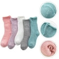thumbnail image 4 of Shuliwen Women Socks 5 Pairs Thicken Chic Mid-calf Length Socks Stylish Outdoor Women Stockings, 4 of 10