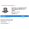 thumbnail image 2 of Water Pump - Compatible with 2007 - 2013 Freightliner M2 106 6.7L 6-Cylinder 2008 2009 2010 2011 2012, 2 of 2