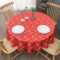 thumbnail image 3 of Christmas Round Tablecloth 70x70in(178x178cm) – Waterproof Polyester Table Cover with Full Print Design, Wrinkle Resistant & Washable for Kitchen Dining Party Decor, 3 of 6