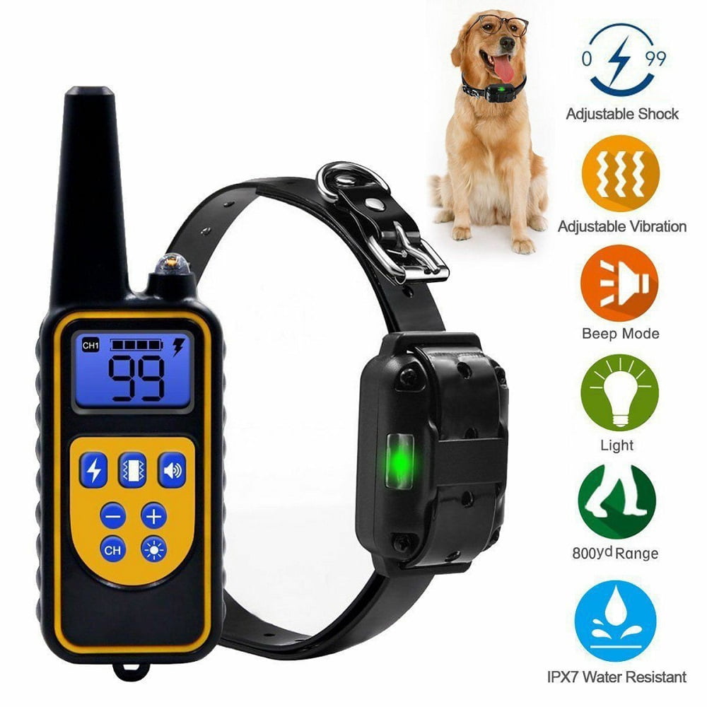 Dog Shock Collar With Remote Waterproof Electric For Large 880 Yard Pet Training 