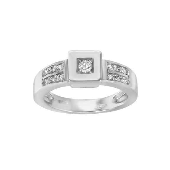 Saya Diamond Ladies Ring 18K White Gold 0.24 Cttw