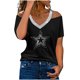 thumbnail image 1 of Gibobby Blusa Sexy Cuello en V Blusa de manga corta con cuello en V y hombros descubiertos para mujer(Negro,M), 1 of 5