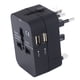 thumbnail image 5 of Adaptador de enchufe de alimentación con dos puertos USB, adaptador de enchufe internacional, CA 100-240 V, enchufes EE. UU., RU, UE, AU, negro, 5 of 9