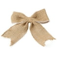thumbnail image 3 of Mouliraty Christmas Bow, Burlaps Bows Burlaps Bow Knot Burlaps Decorative Bowknot Natural Ornament, for Christmas Tree Home Decoration Festival Party Supplies, A, 3 of 4