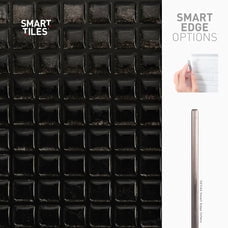 Smart Tiles Peel and Stick Backsplash, 5 Adhesive Tiles, Minimo Black, 11.55"x9.64"