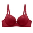 thumbnail image 2 of Push Up Thick Padded Deep Plunge Lace Underwire T Shirt Sexy Bra Lift Up Add 2 Cups Red 42, 2 of 6