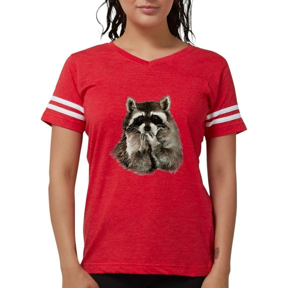 CafePress - Cute Humorous Watercolor Raccoon Blowing A Kiss T - Womens Football Shirt
