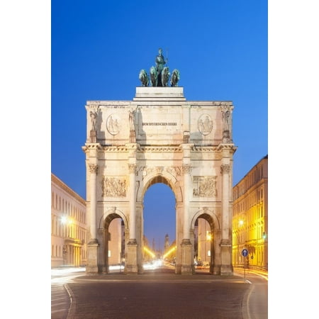 HelloDecor Polyster 5x7ft Photography Background European Construction Travelling Photos Buildings Modern City Triumphal Arch Lighting Night Scenery Backdrop for Video Photo Studio