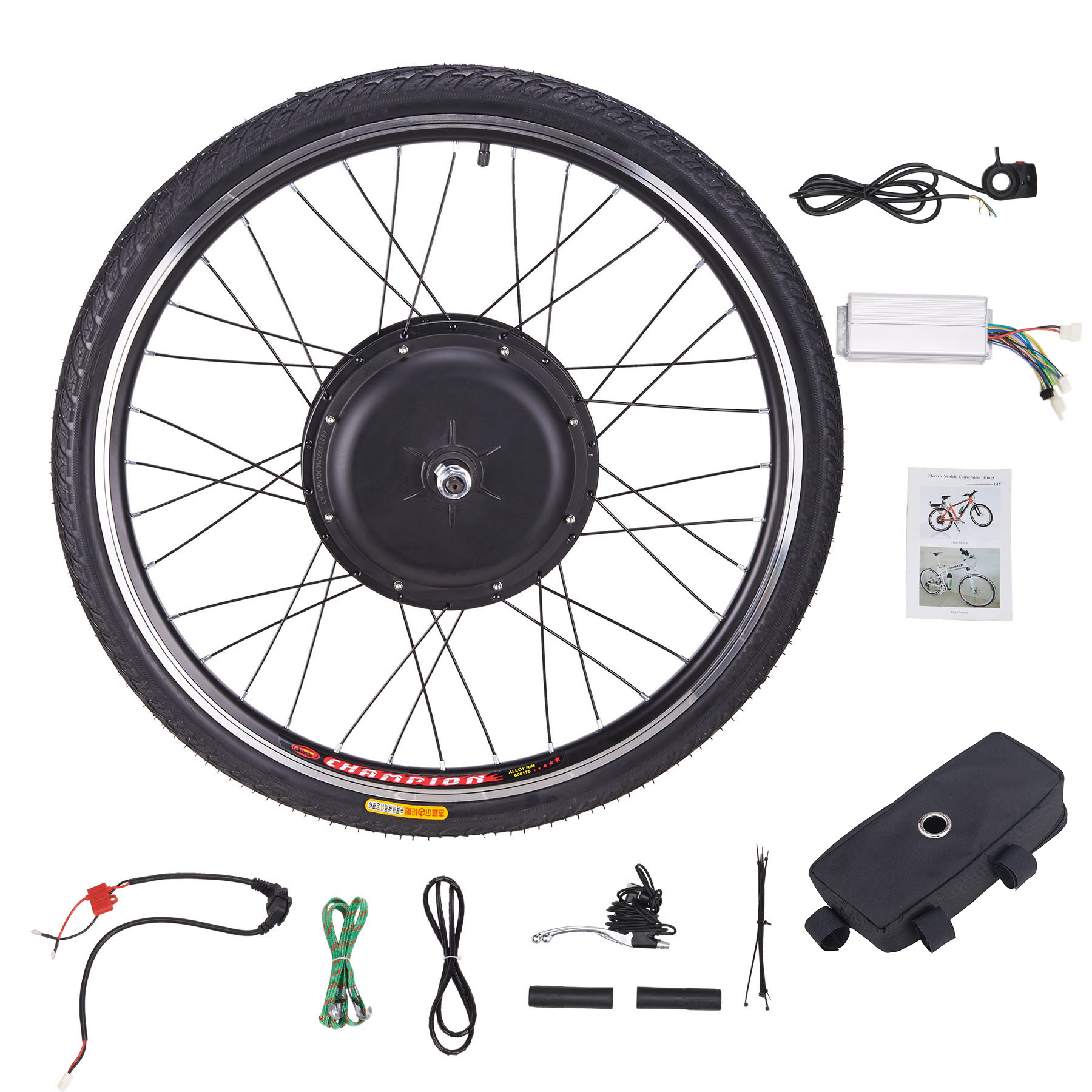 Details about  / 26/" Electric Bicycle Front//Rear Wheel 48V 1000W Ebike Motor Conversion Kit Bike