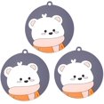 thumbnail image 1 of 3-Piece Silicone Cute Animal Non-Slip Insulation Pad, Suitable for Any Table-Type Desktop Protection Home Restaurant Office (Bear), 1 of 7