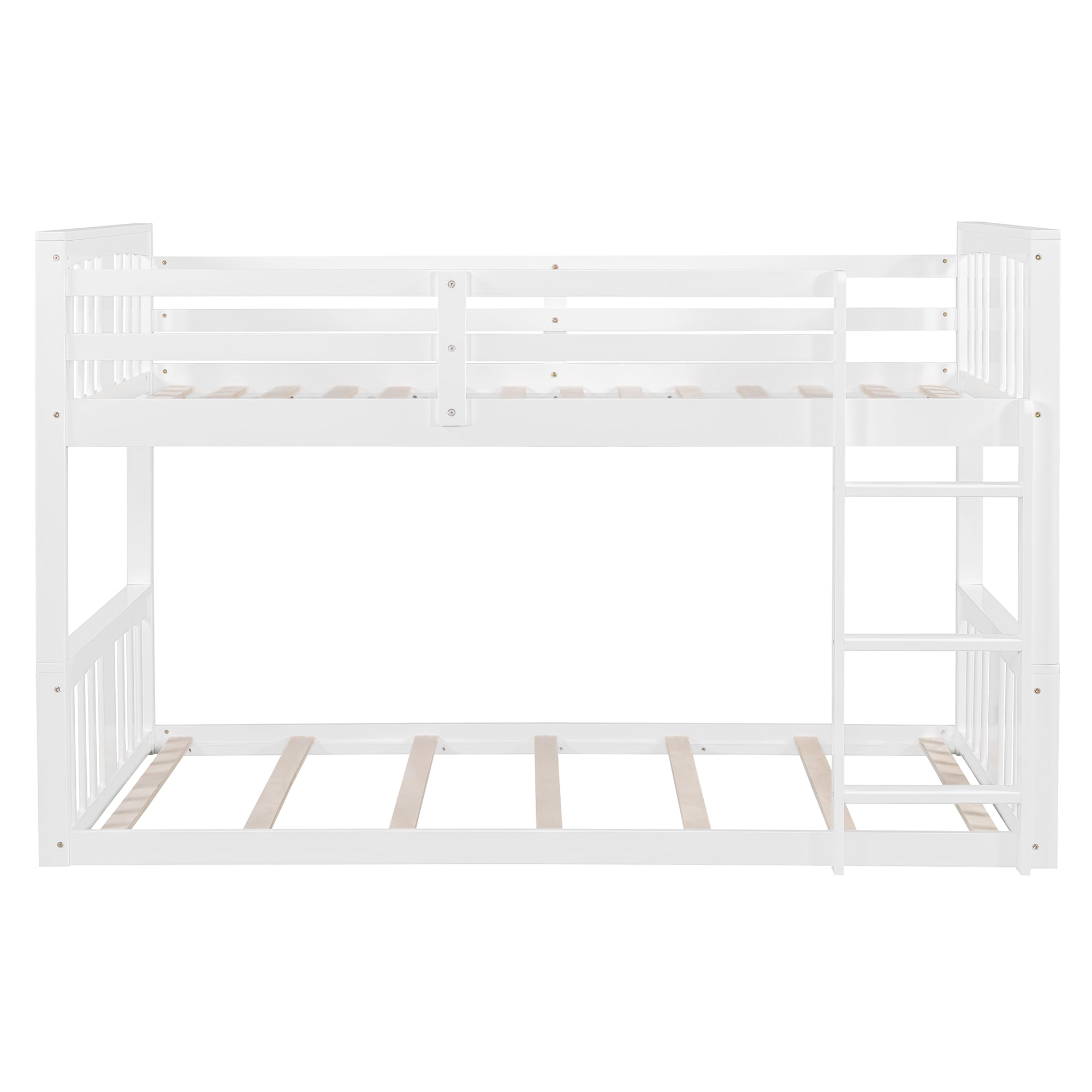 Aukfa Heavy Duty Twin over Twin Bunk Bed, Convertible Into Two Beds for Kids Teens, White