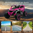 thumbnail image 6 of iRerts 12V Powered Ride on Toys UTV, Kids Ride on Cars with Remote Control, Bluetooth, Music, LED Lights, 4 Wheels Suspension, Kids Cars Electric Vehicles for Boys Girls Ages 3-6 Gifts, Magenta, 6 of 7