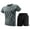 Gray, variant on Men’s Athletic Quick Dry Short Sleeve T-Shirt and Shorts Set Lightweight Breathable Sportswear for Fitness Running Training Gym Workout